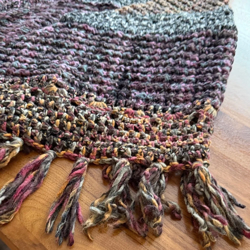 Free PeopleMulticolor Knitted Shawl with Fringe - Picture 6 of 6